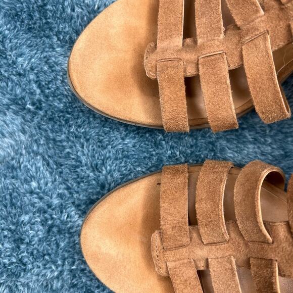 FRANCO SARTO Harmon Tan Suede Lace-Up Block Heels Size 8 - Picture 7 of 8